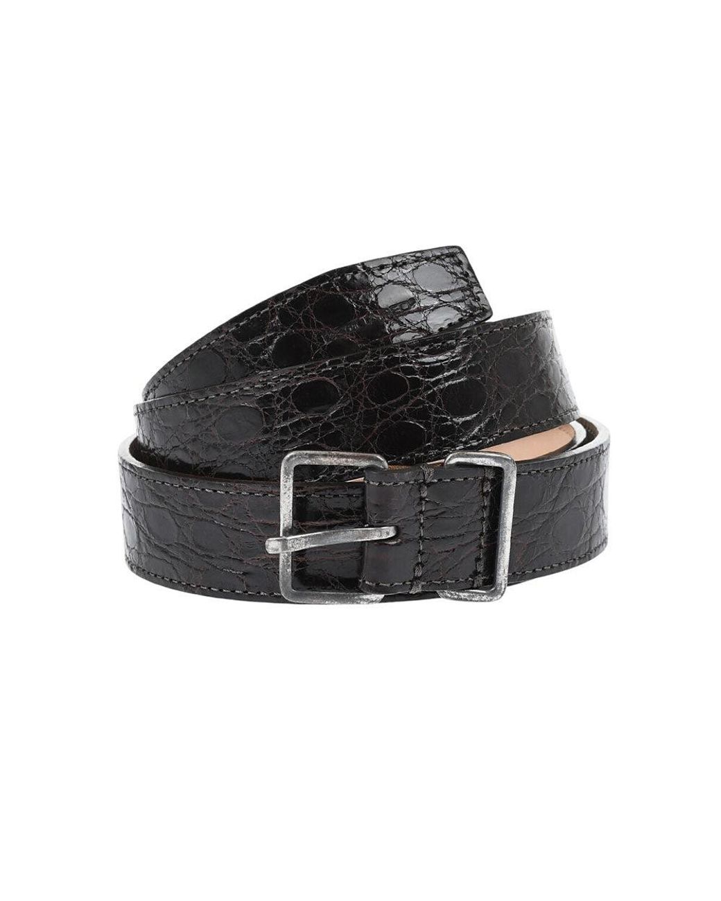 DSquared² Black Textured Formal Belt for men