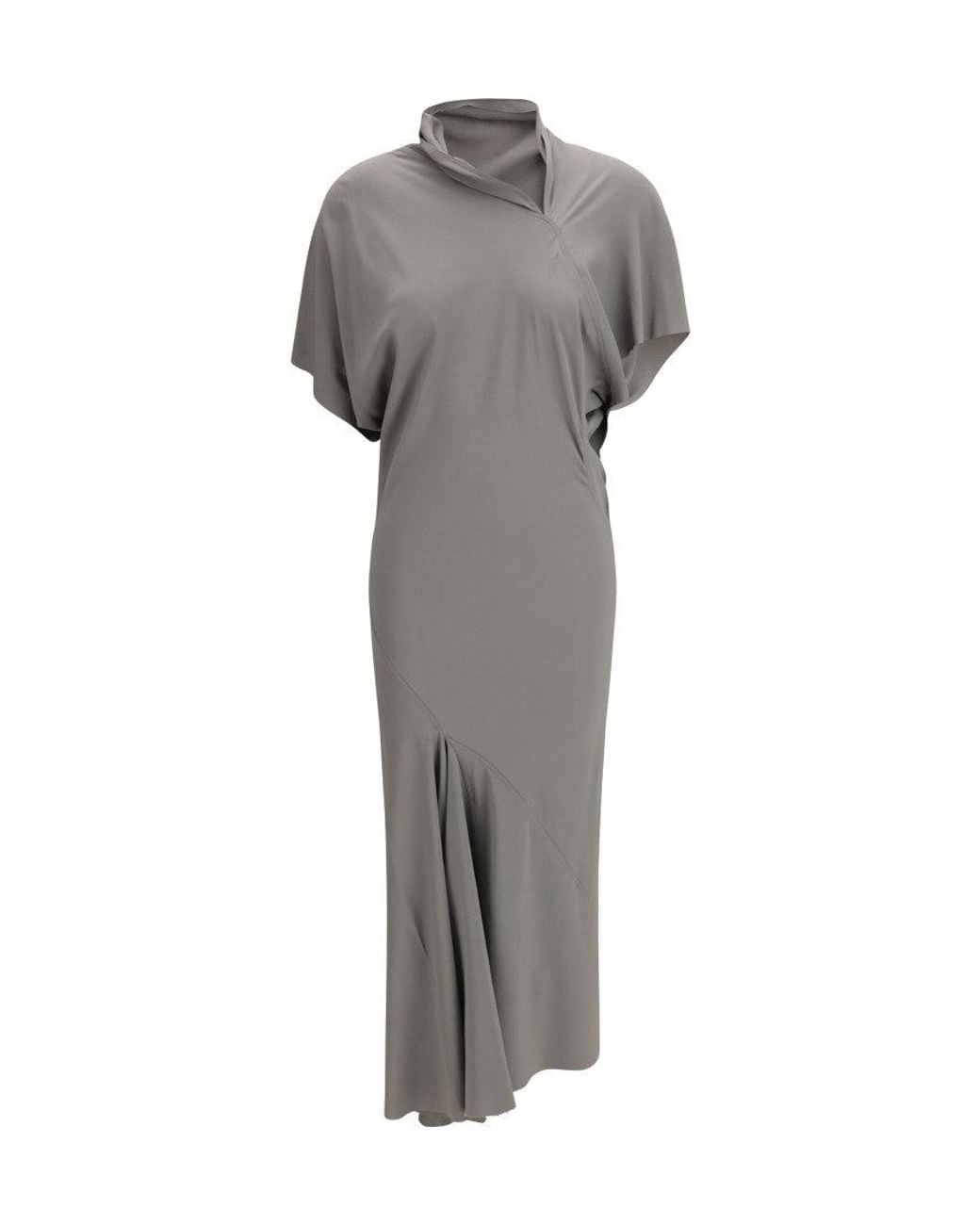 Rick Owens Gray Turtle Neck Midi Dress
