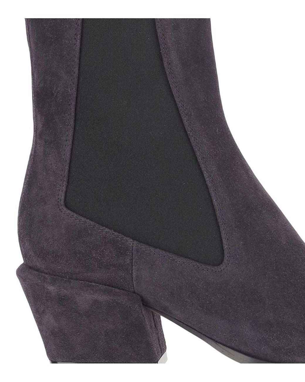 Paris Texas Blue Dark Suede Ankle Boots