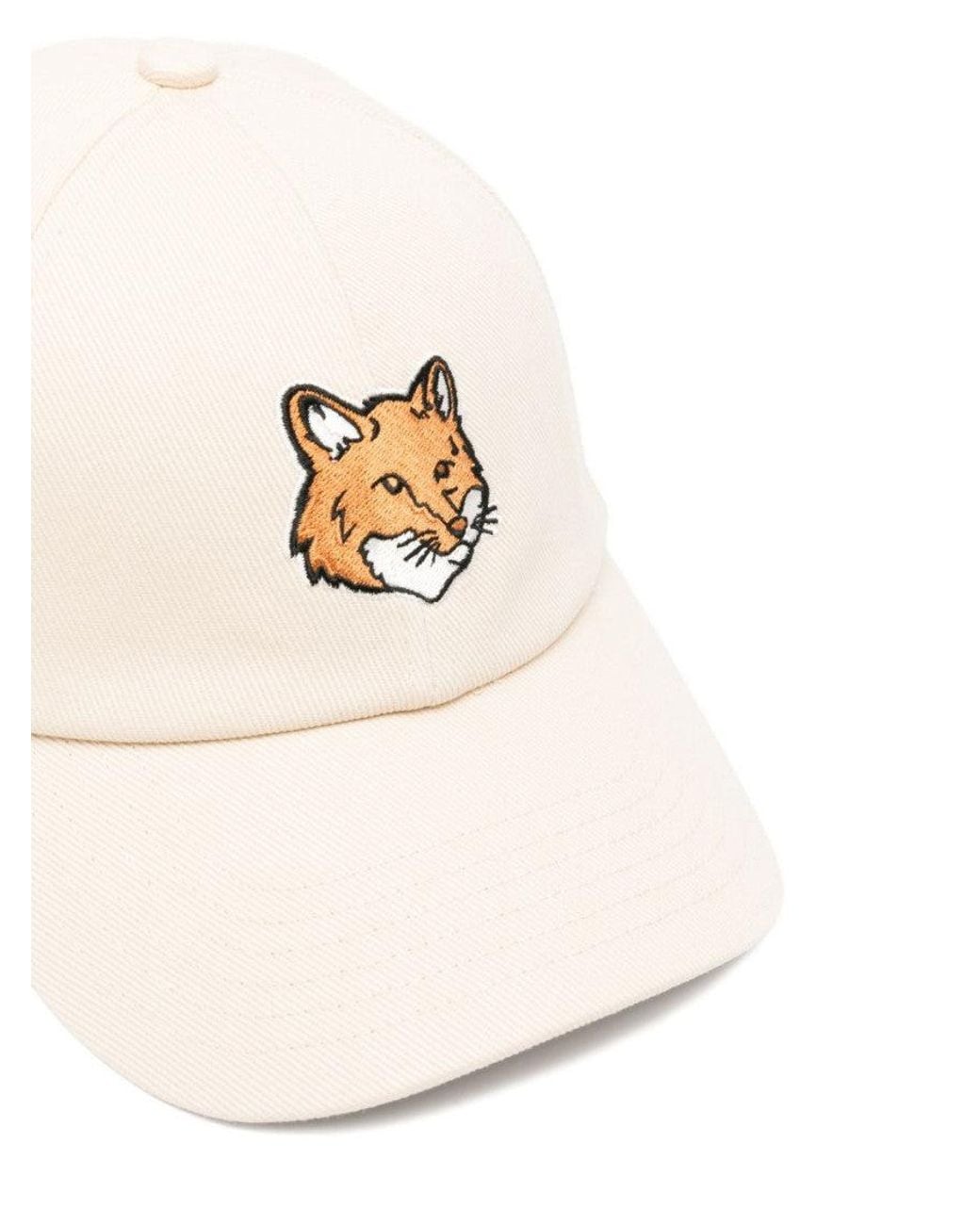 Maison Kitsuné Natural Ivory Logo Baseball Hat for men