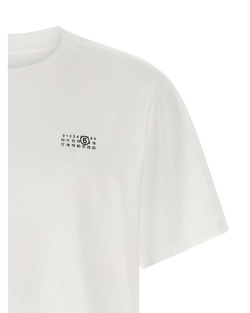 MM6 by Maison Margiela White Printed T-Shirt for men