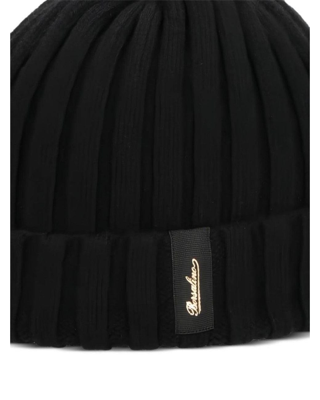 Borsalino Black Hill Knitted Beanie Cap
