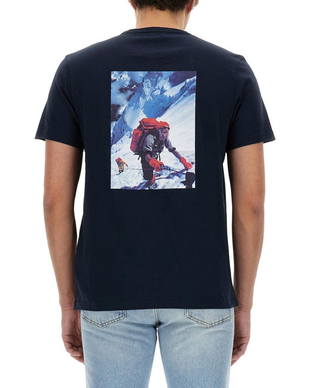 Woolrich Blue Logo T-Shirt Cotton T-Shirts for men