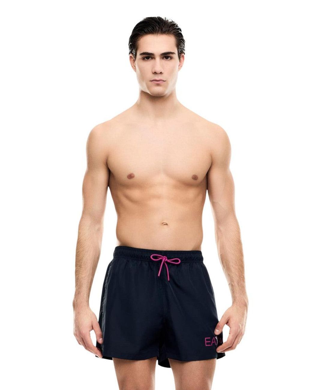 EA7 Blue Regular Swim Shorts for men