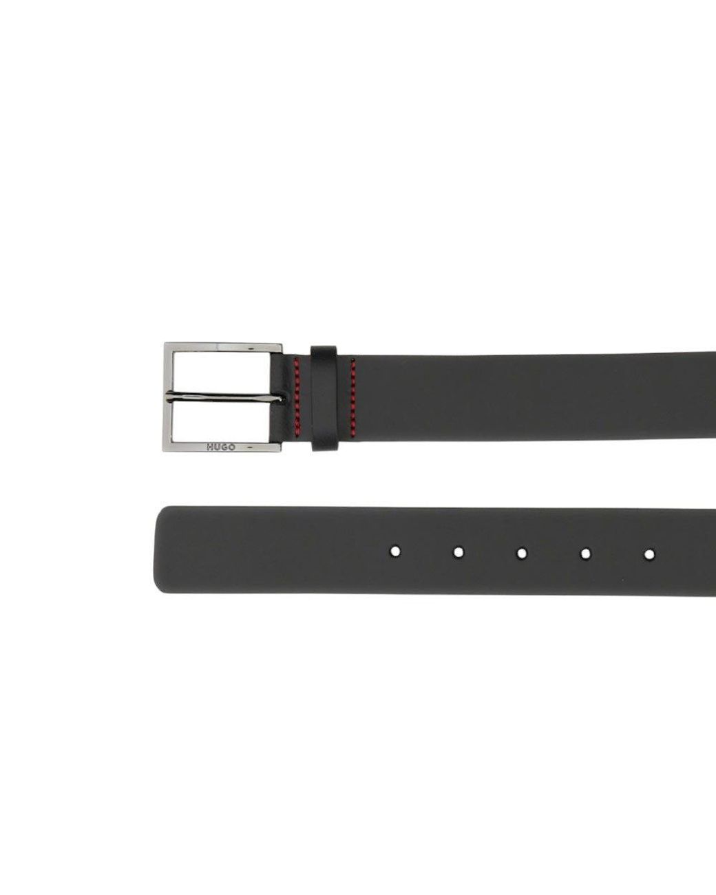 HUGO Black Solid Buckle Belt for men