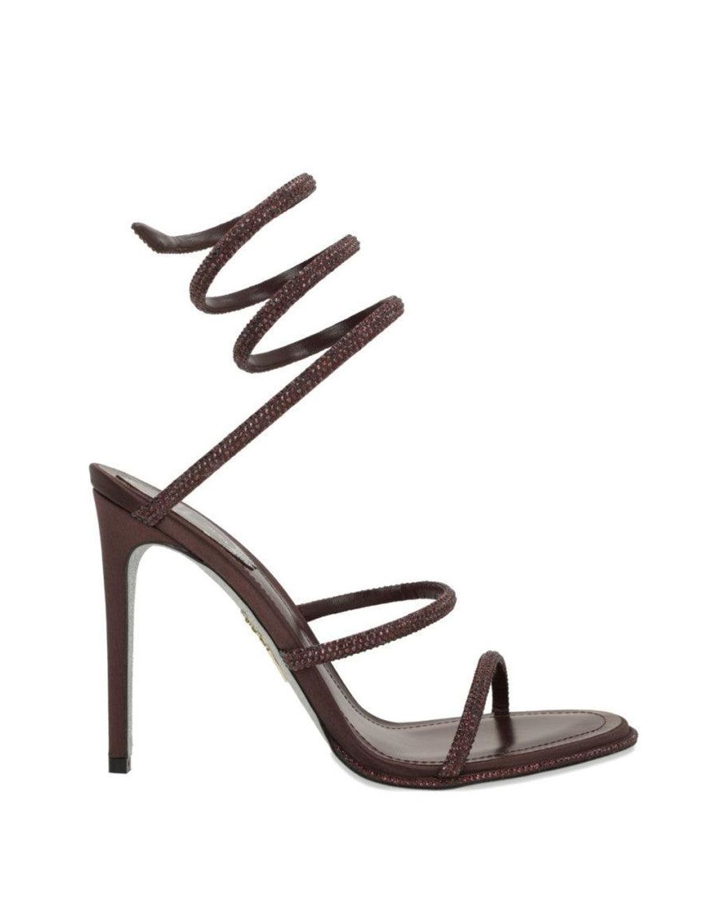 Rene Caovilla White Cleo Slip-On Heels