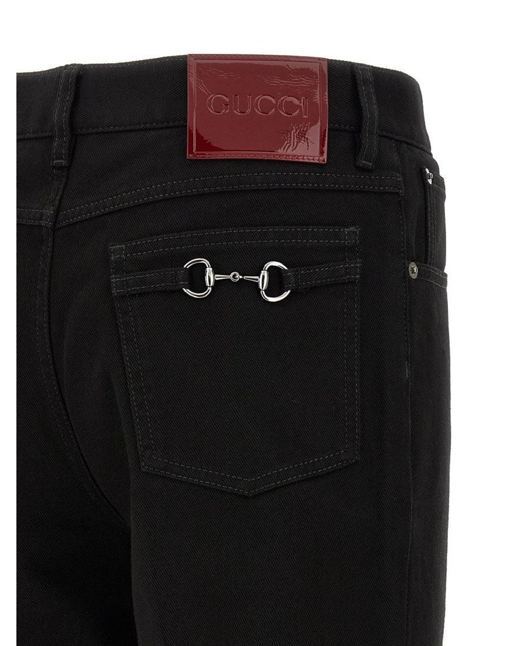 Gucci Black Mid Rise Jeans for men