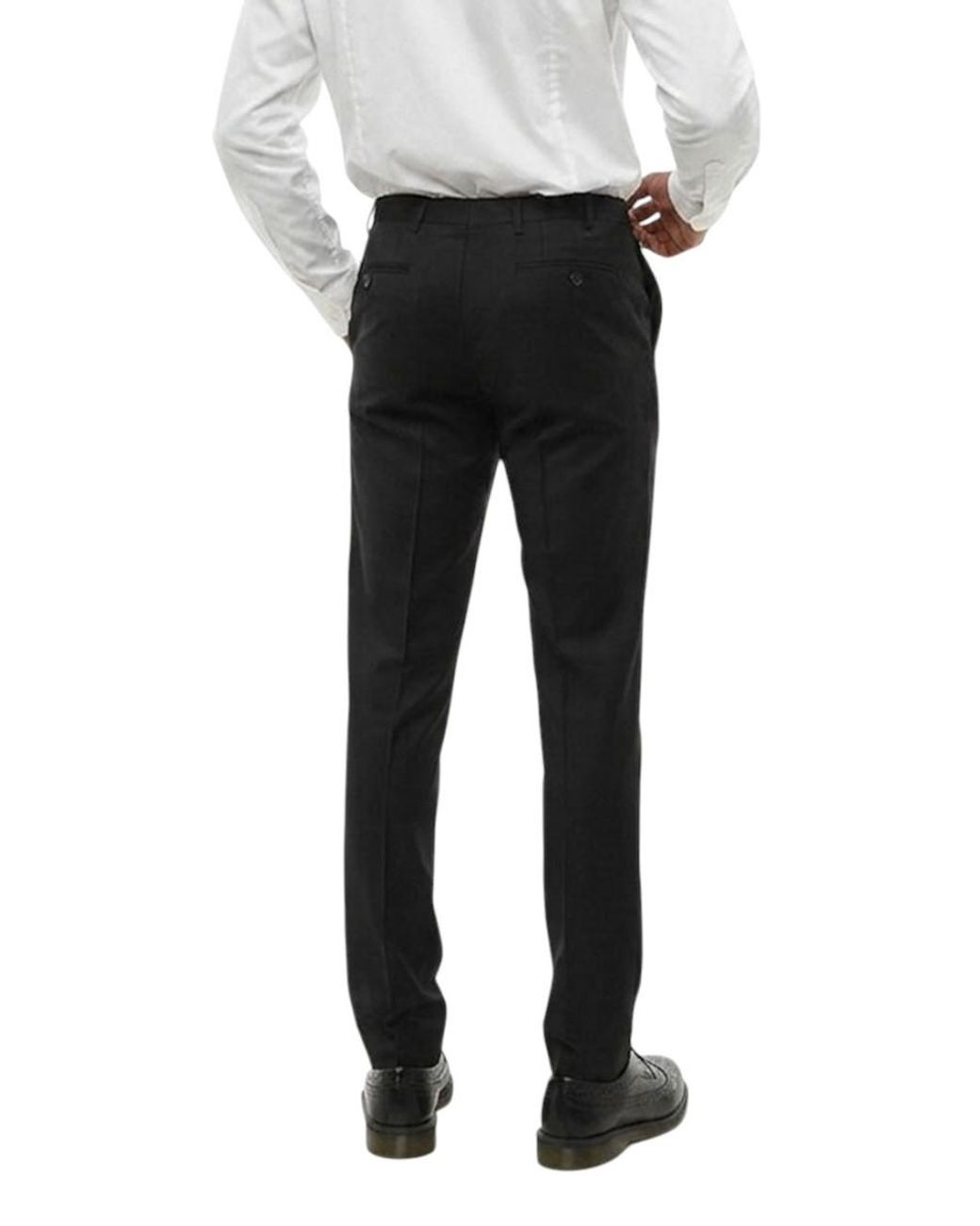 Corneliani Black Flat Front Pants for men