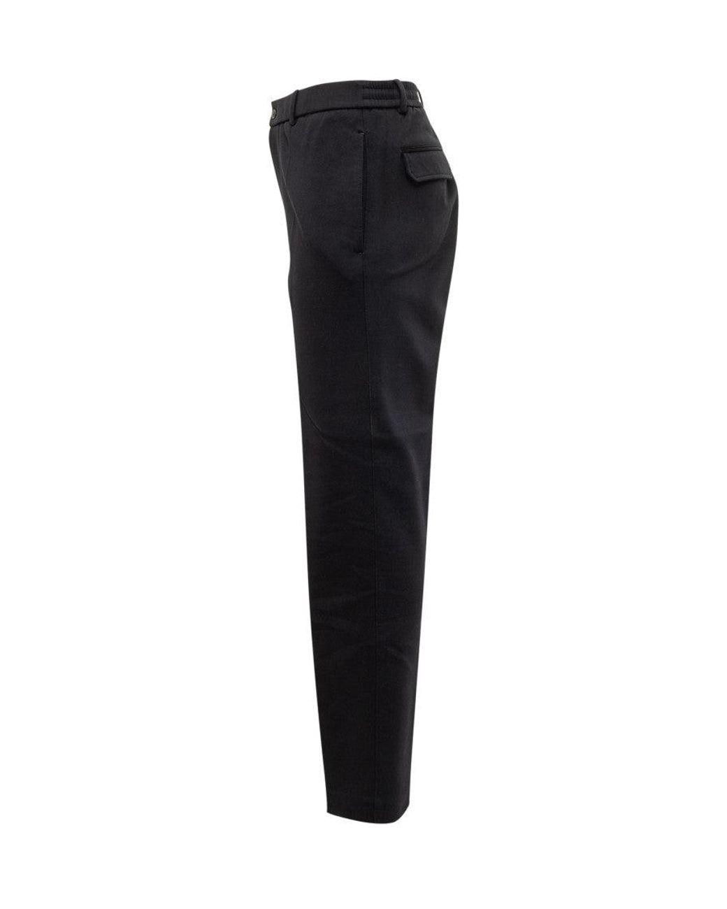 Moncler Black Tailored Flat Front Pants for men
