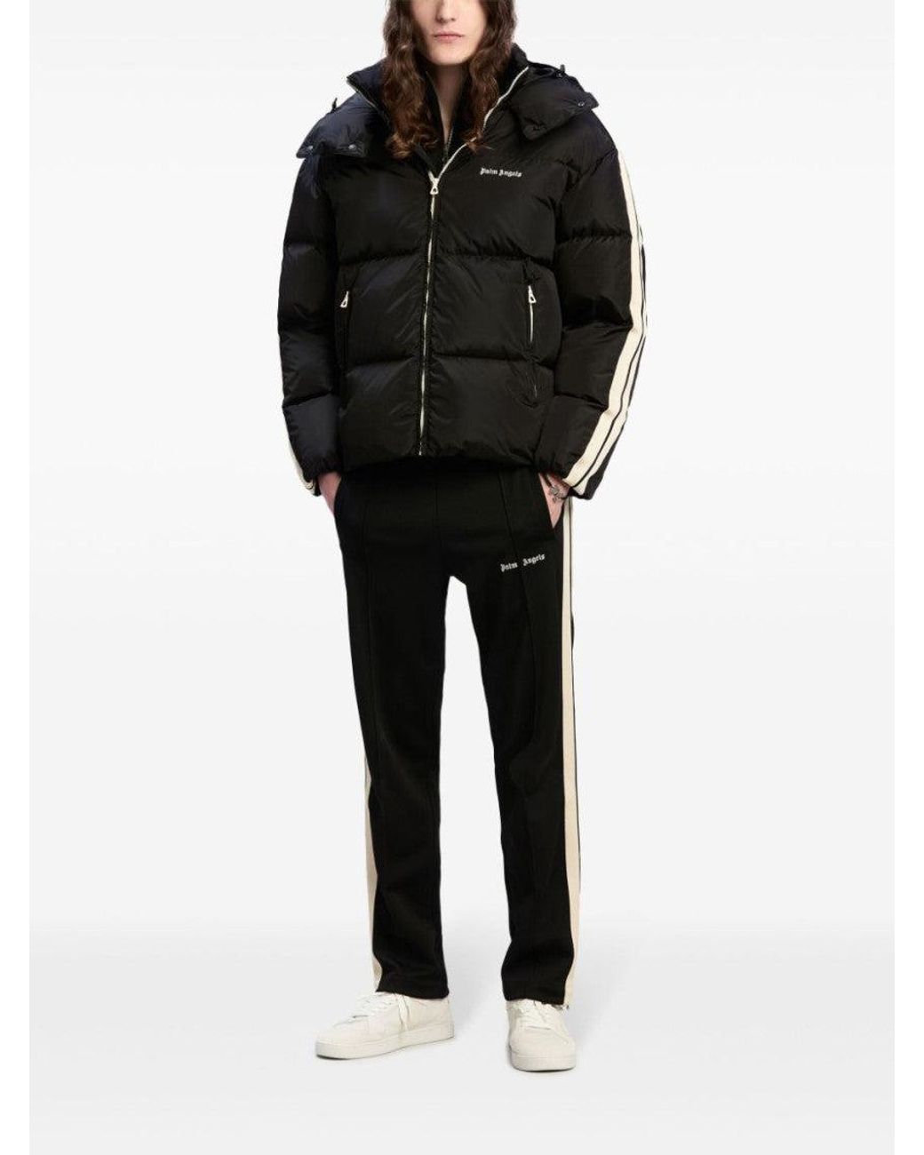 Palm Angels Black Logo Track Down Jacket for men