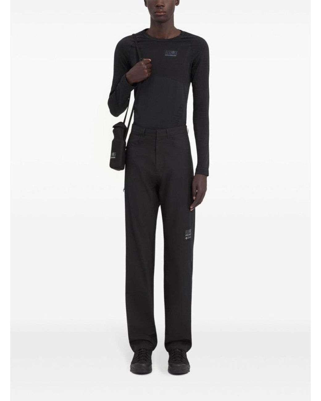 MM6 by Maison Margiela Black Logo Print Pant for men