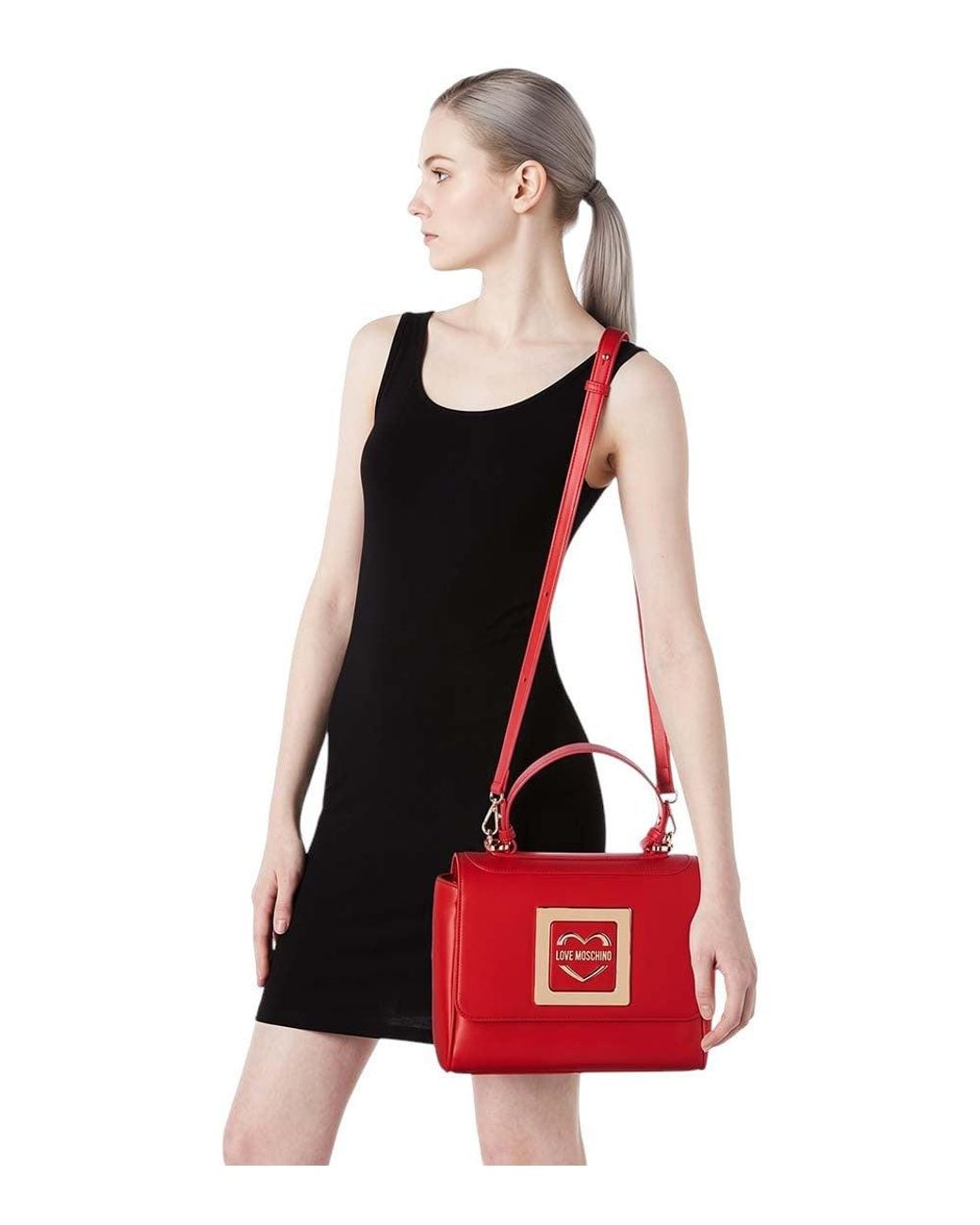 Love Moschino Red Logo Small Satchel