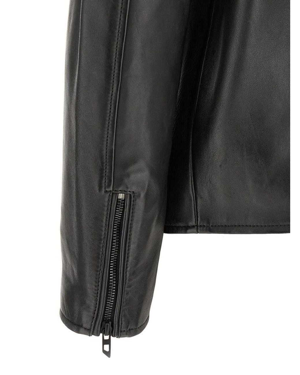 DIESEL Black Mandarin Collar Jacket for men