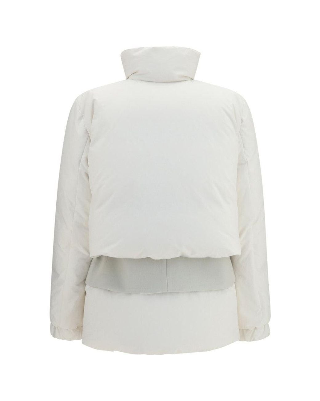 Sacai White Off Solid Mock Collar Jacket