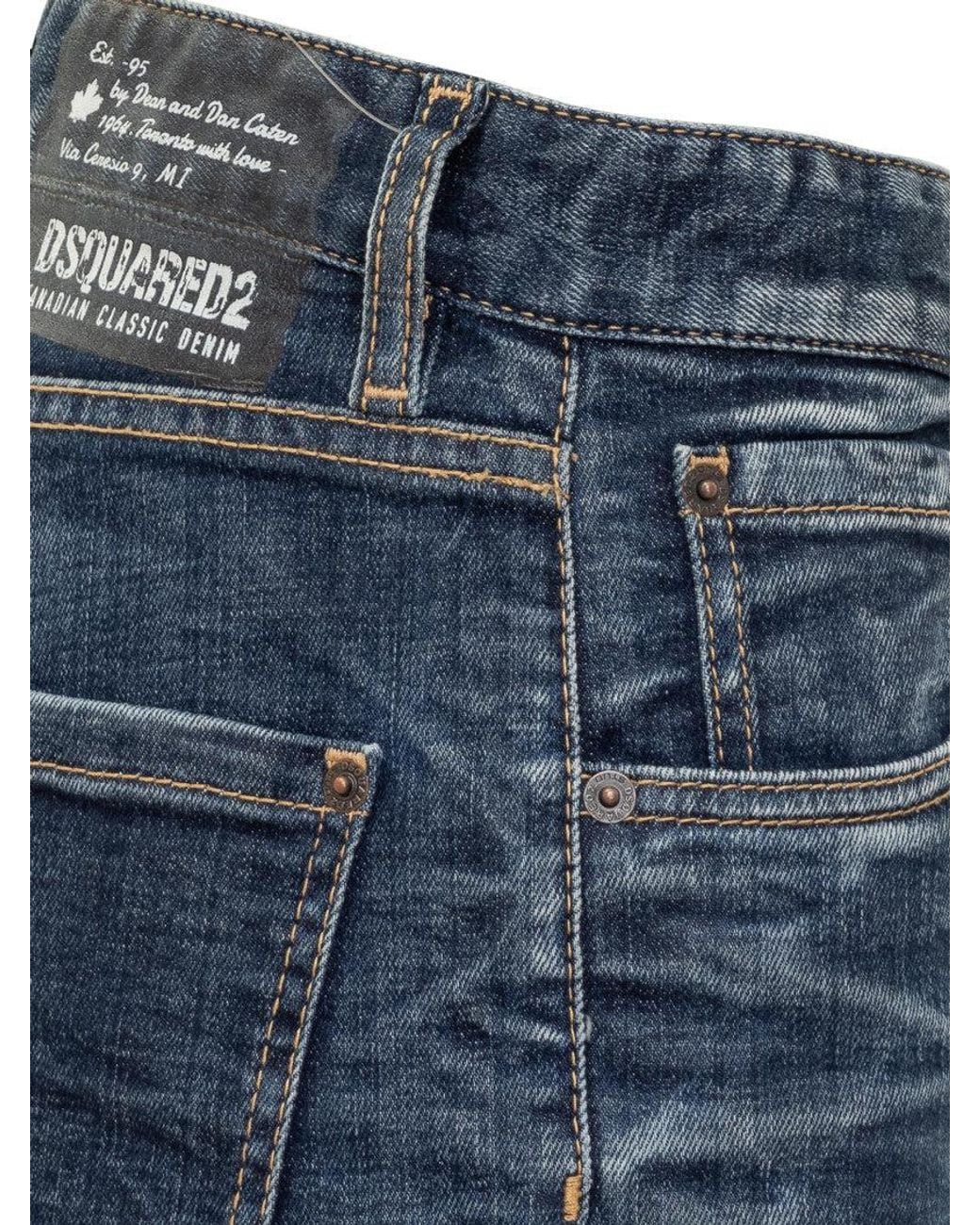 DSquared² Blue Straight Mid Rise Jeans