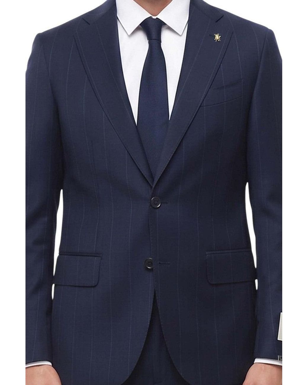 Corneliani Blue Notched Lapel Suit for men