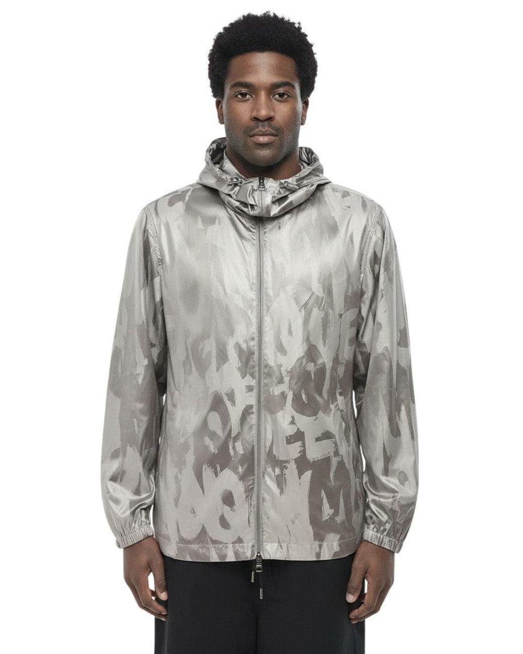 McQueen Gray Printed Regular Jacket for men