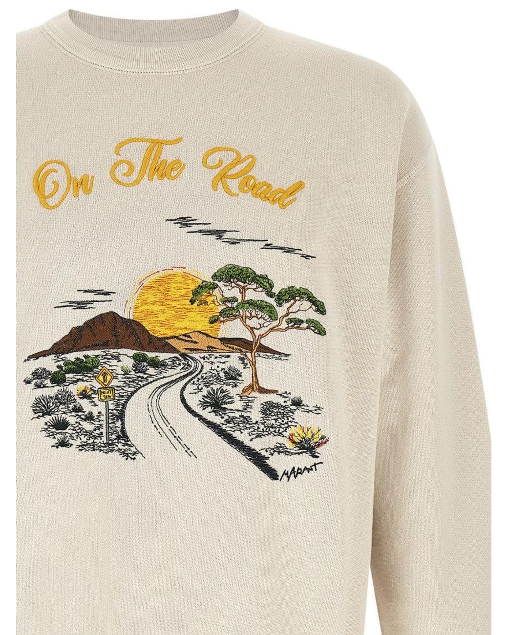 Isabel Marant White Graphic Crew Neck Sweatshirt for men