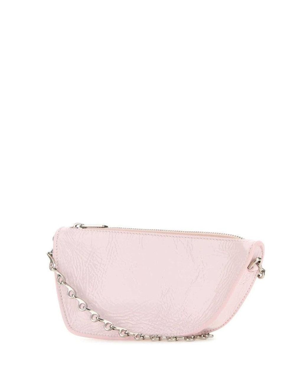 Burberry Pink Pastel Leather Micro Shield Shoulder Bag