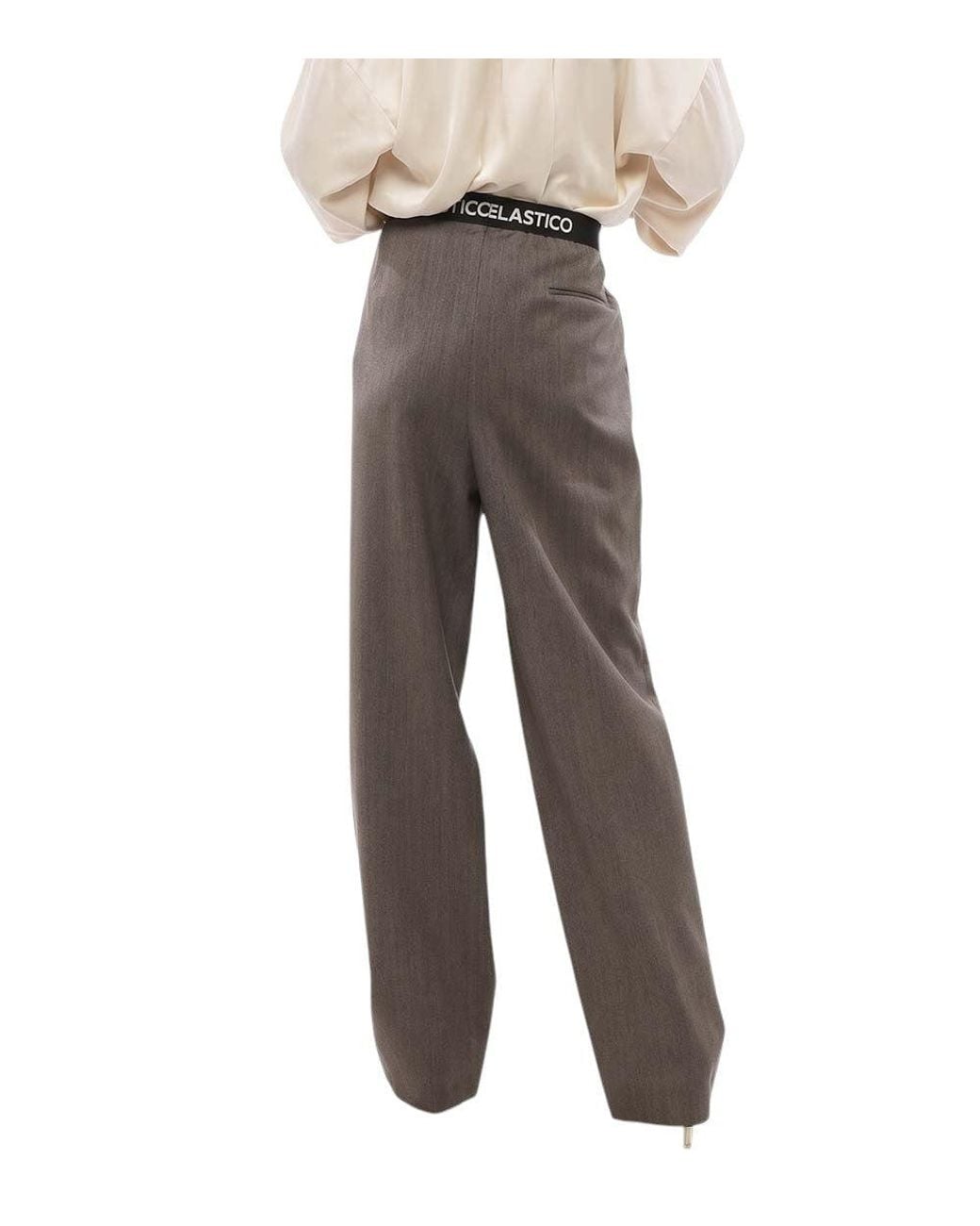 Moschino Gray Relaxed Pleated Trouser