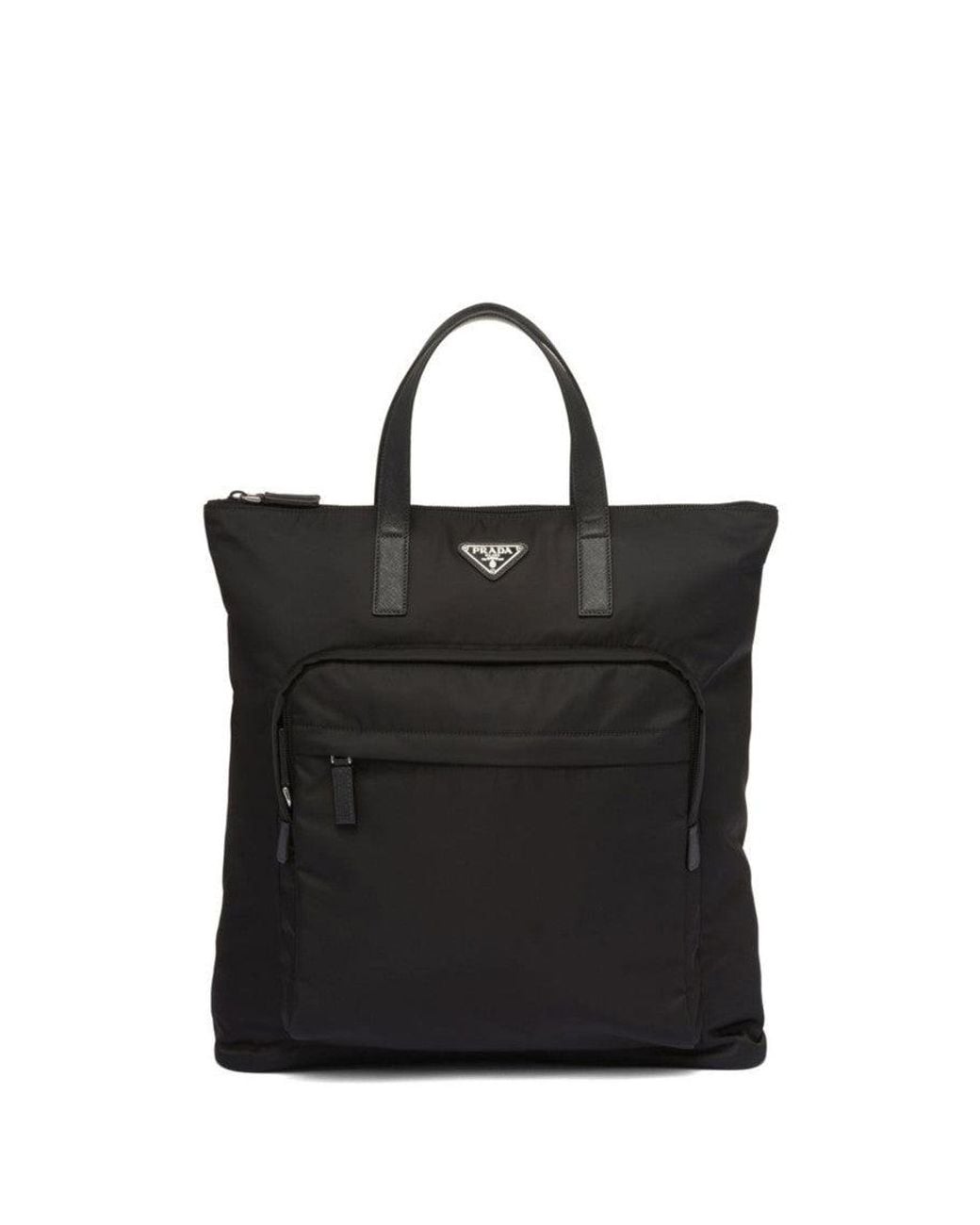 Prada Black Re-Nylon Saffiano-Leather Tote Bag for men