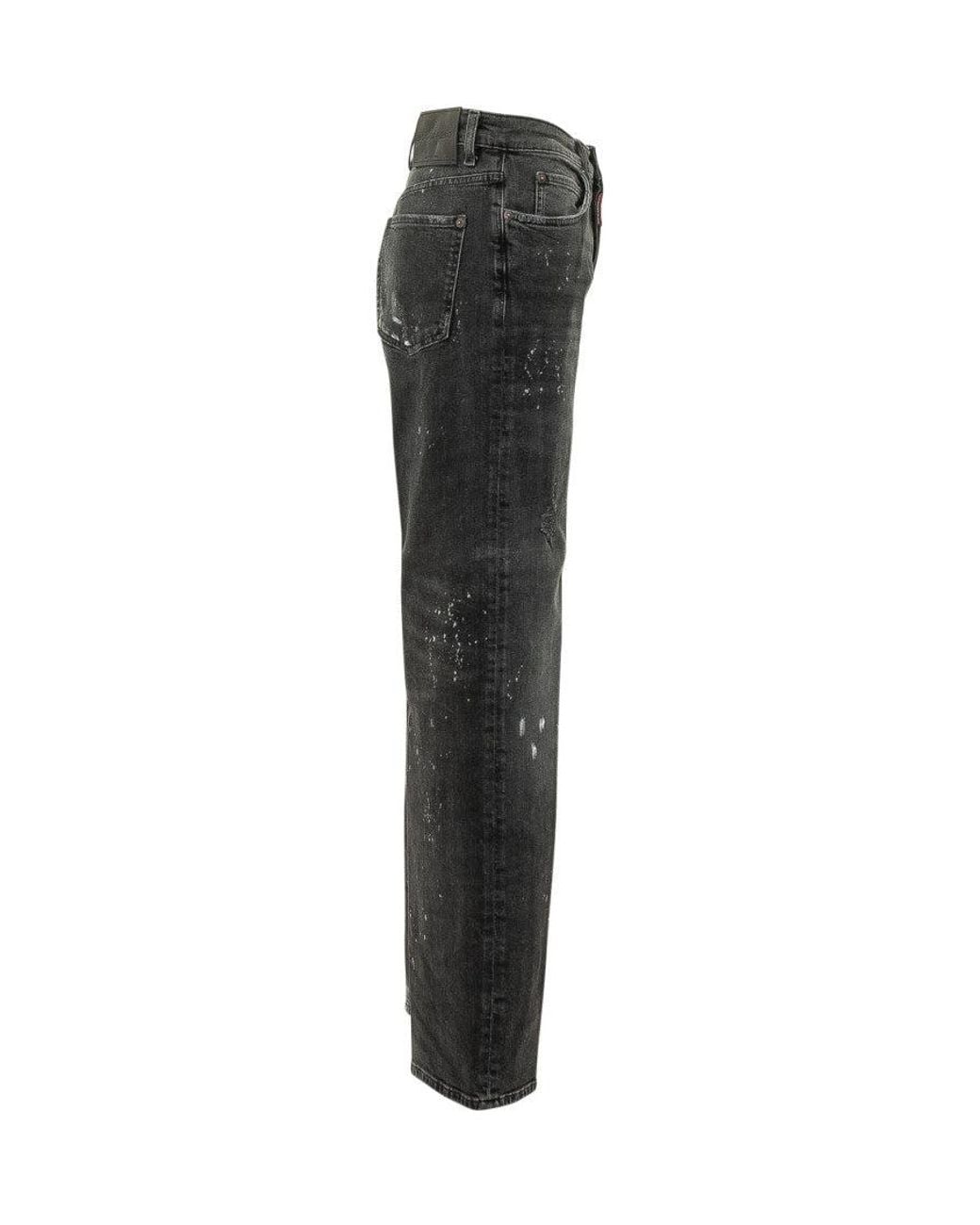 DSquared² Black Straight Mid Rise Jeans