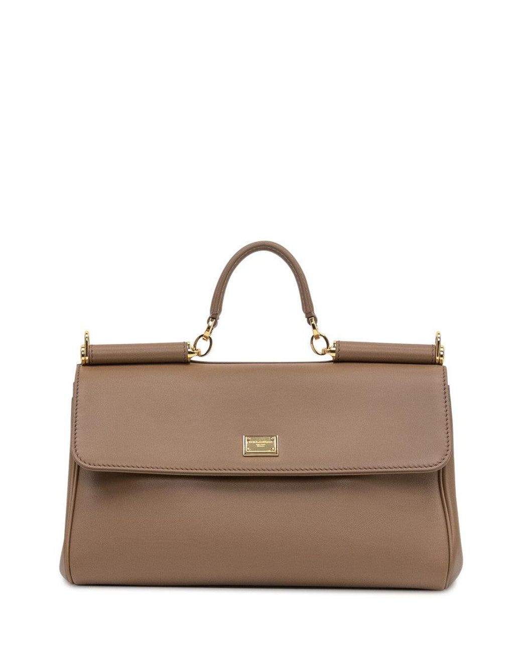 Dolce & Gabbana Brown Sicily Medium Satchel