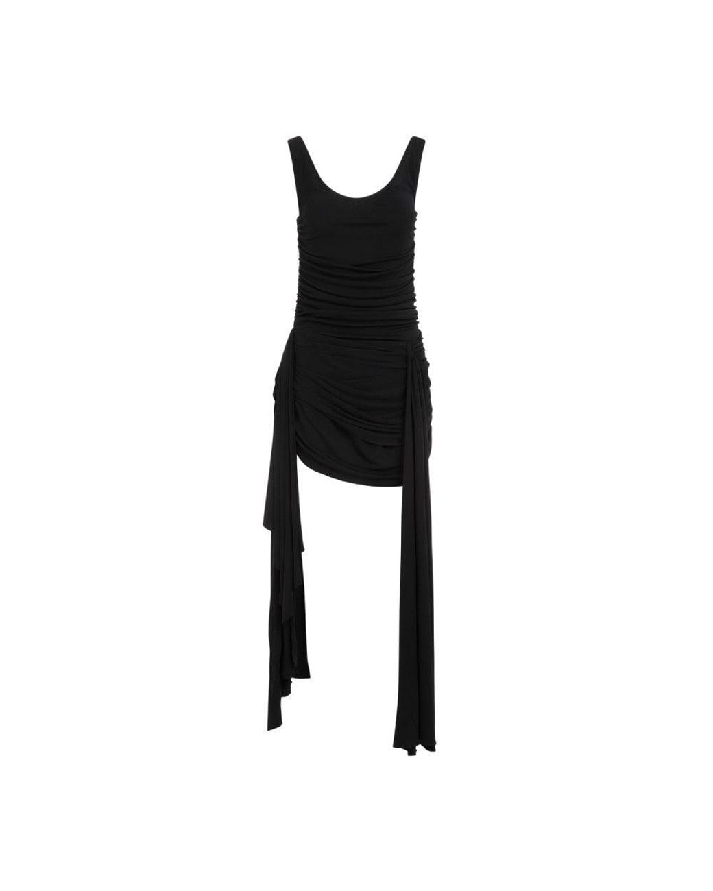 Mugler Black Gathered Effect All-Over Dress