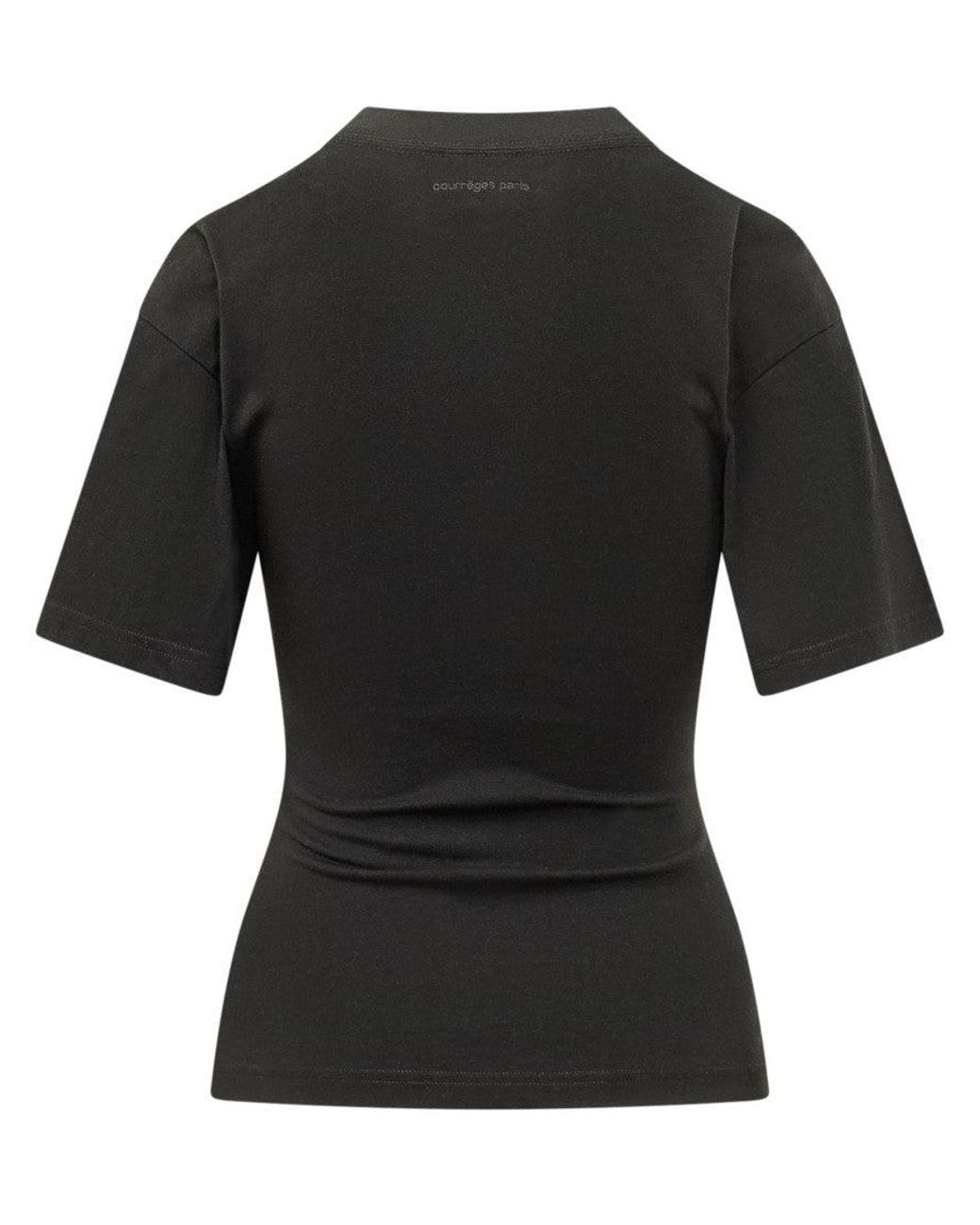 Courreges Black Logo Crew Neck T-Shirt