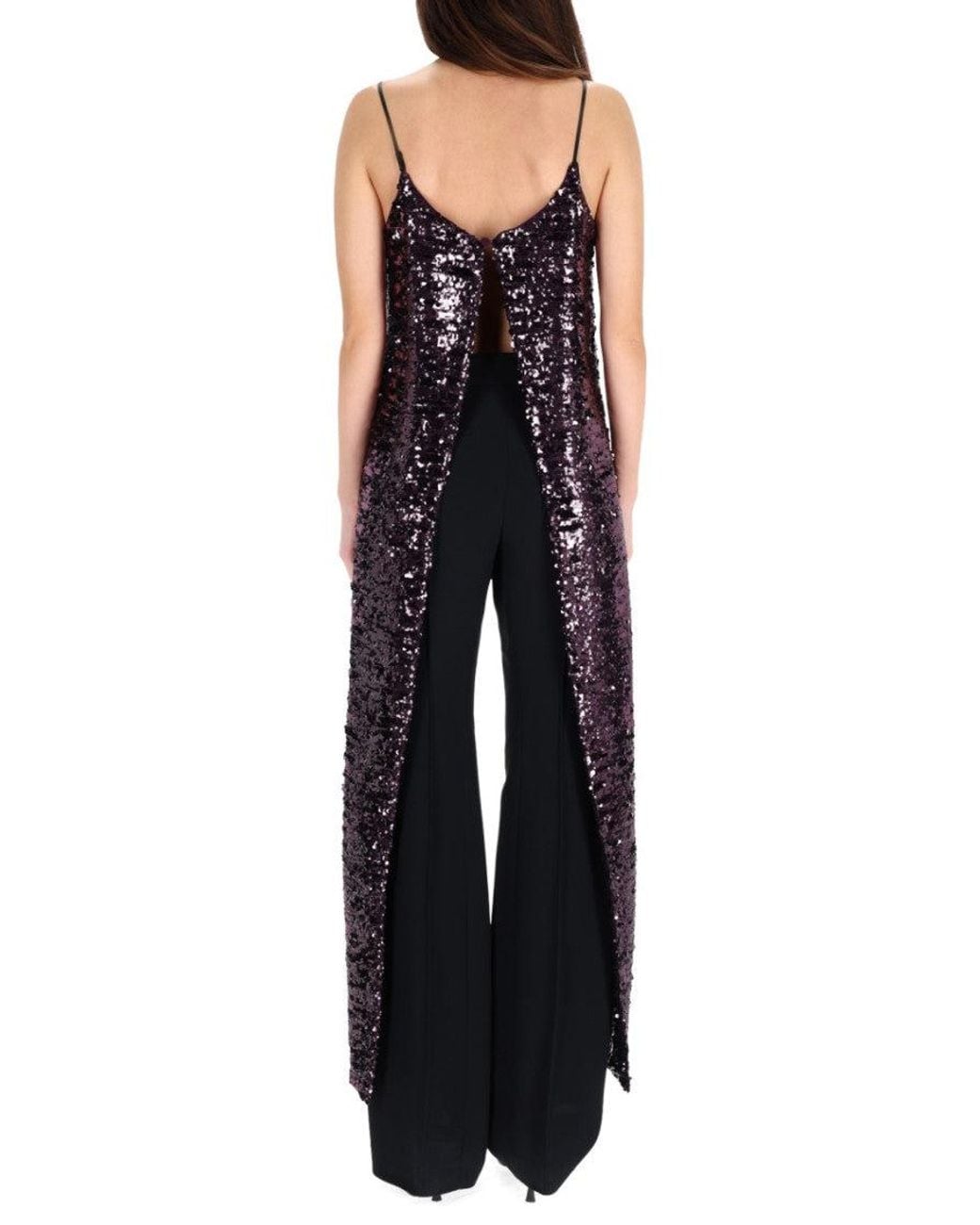 Rabanne Black Embellished Scoop Neck Dress