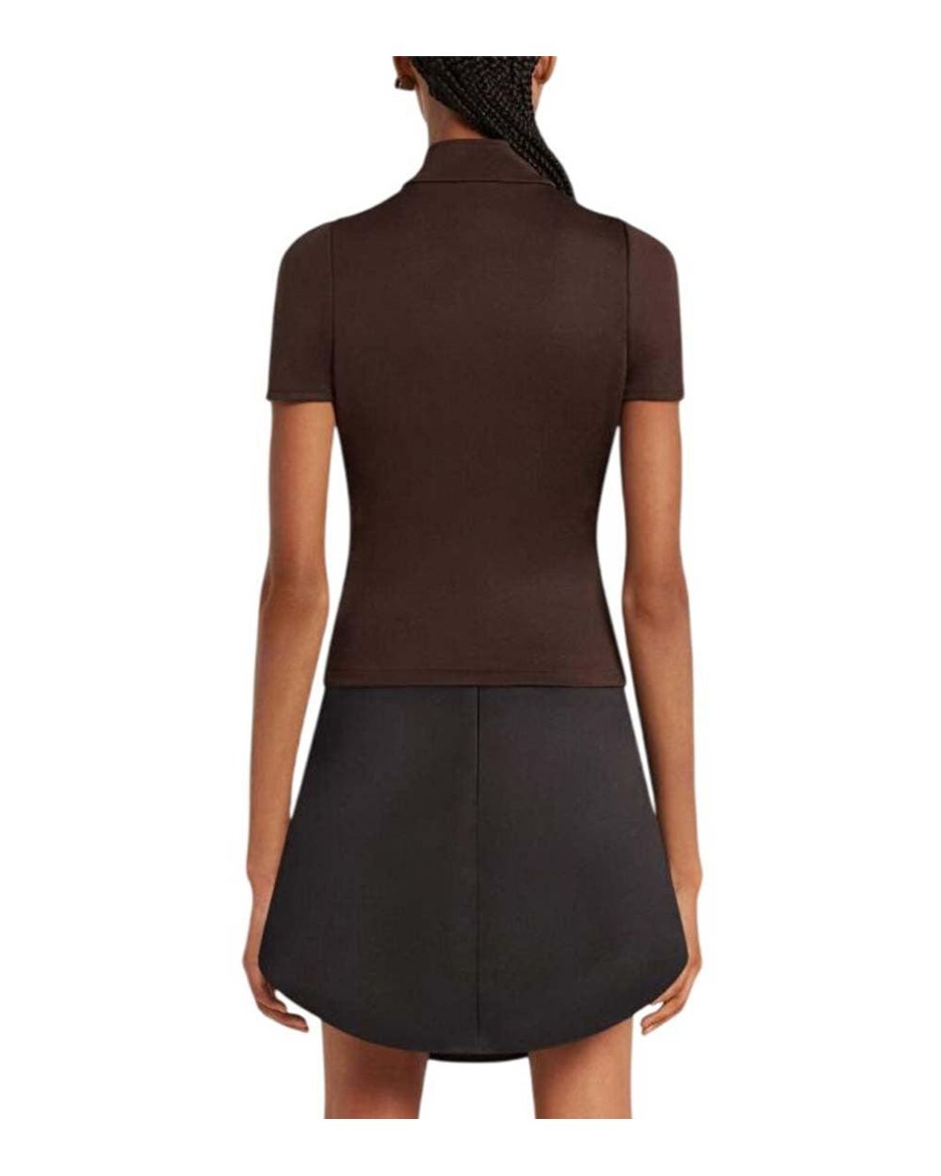 Courreges Black Mock Collar Top