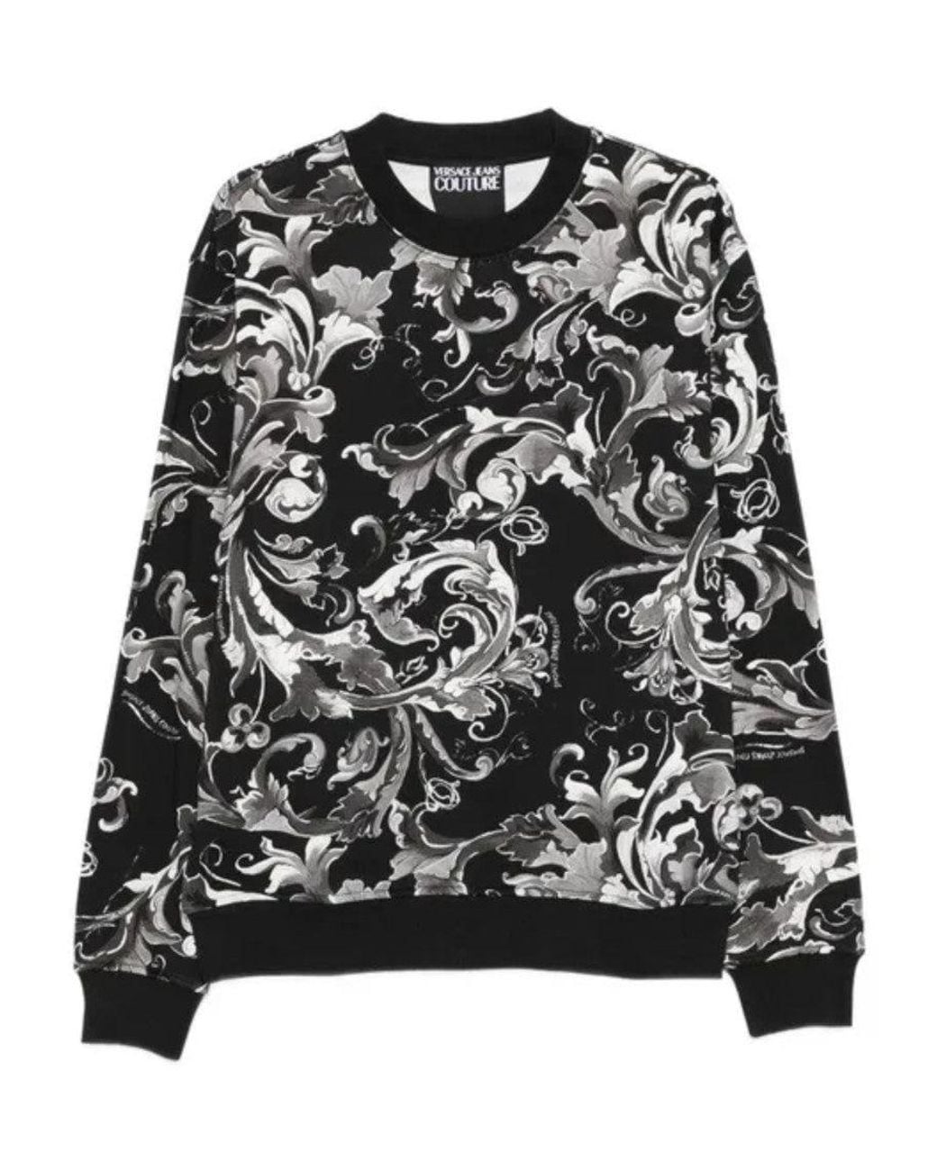 Versace Jeans Couture Black Printed Sweatshirt for men