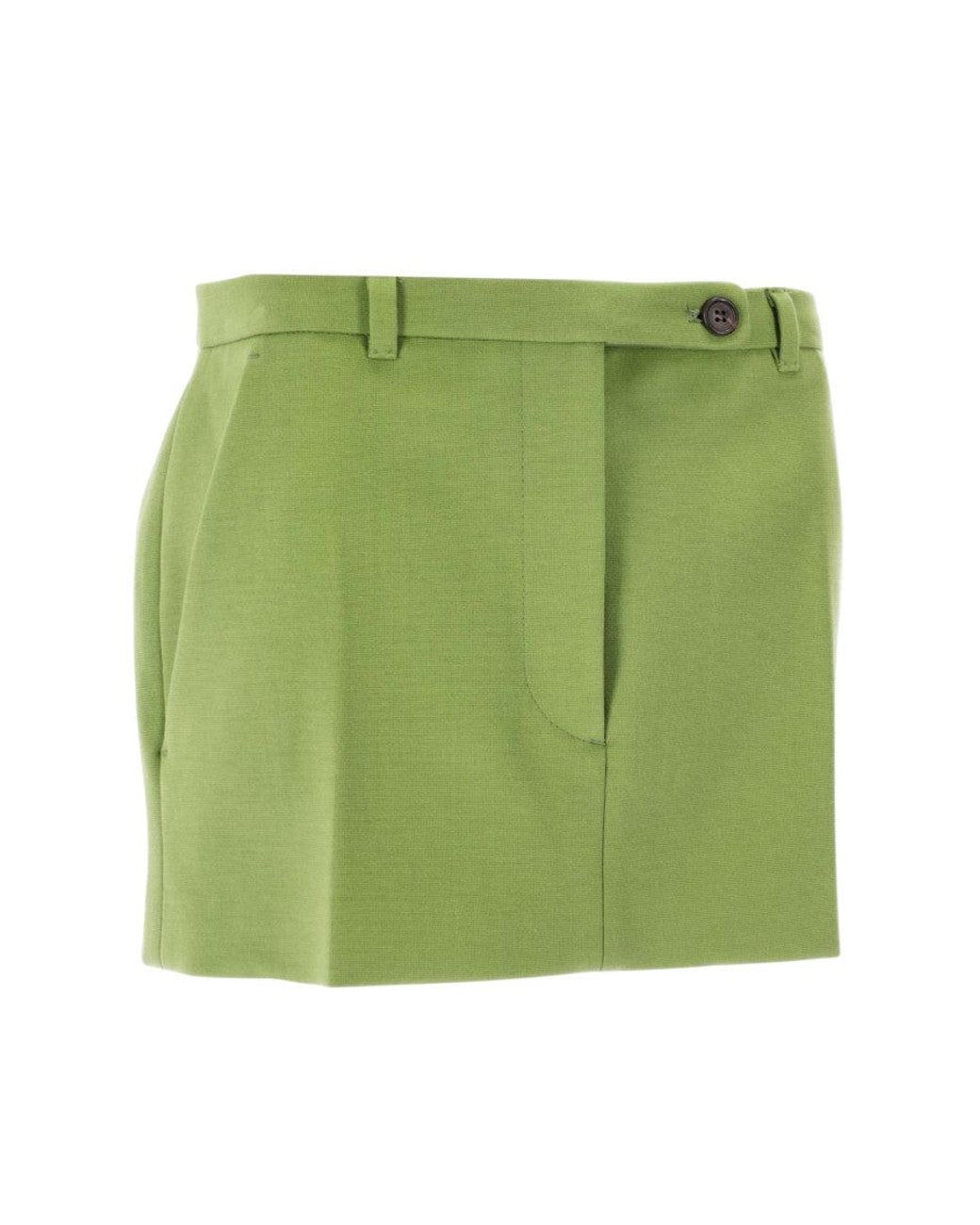 Miu Miu Green Above Knee Skirt