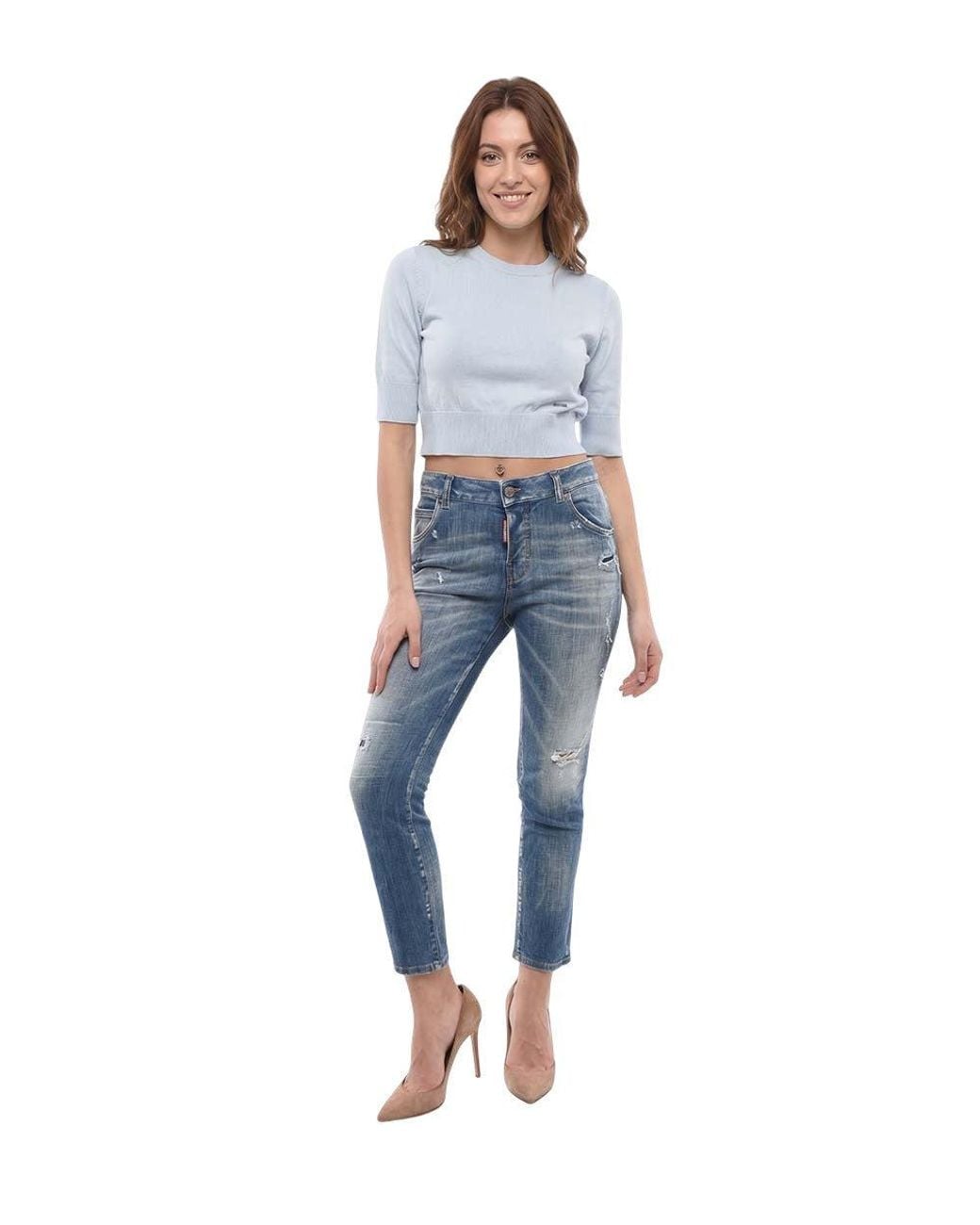 DSquared² Blue Slim Low Rise Jeans