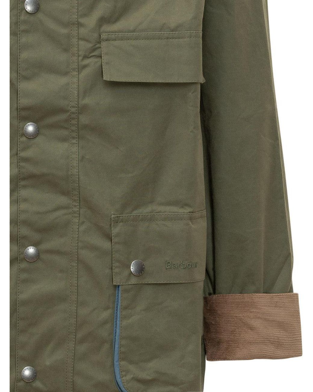 Barbour Green Solid Shirt Collar Jacket for men