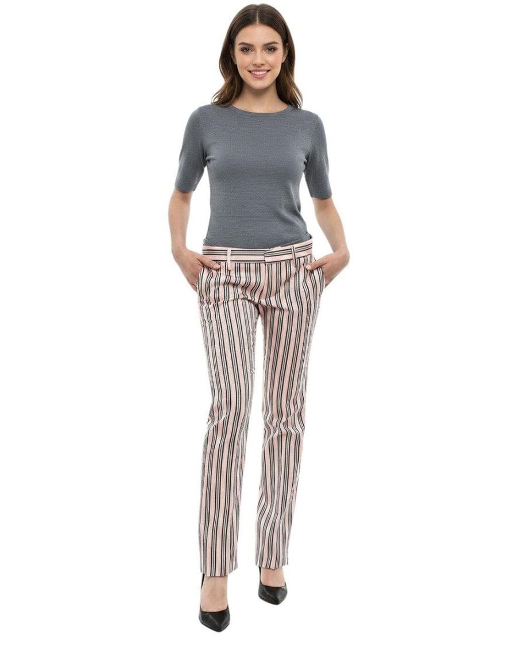 DSquared² Blue Straight Stripes Pants