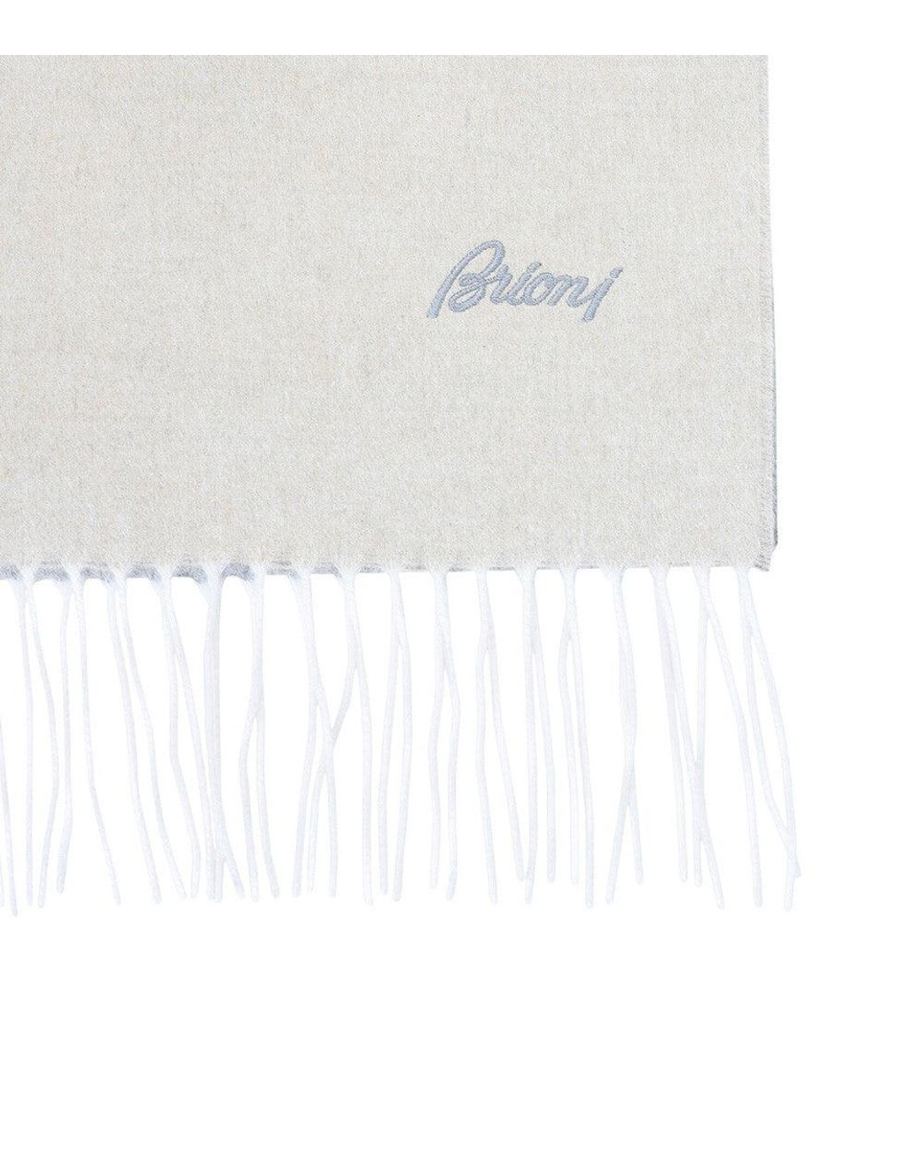 Brioni White Reversible Solid Scarves for men