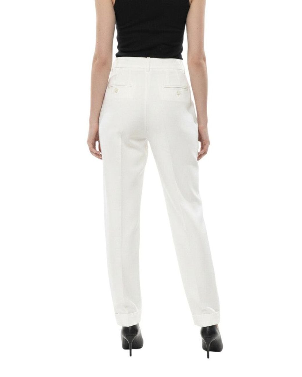 McQueen Black Tapered Pleated Pants