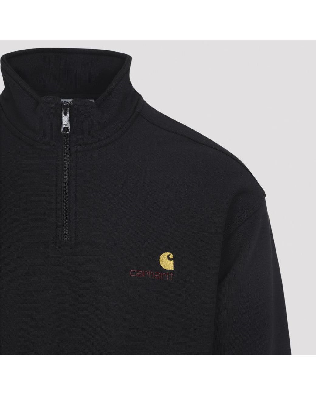 Carhartt Black Half Zip Logo Sweatshirt for men