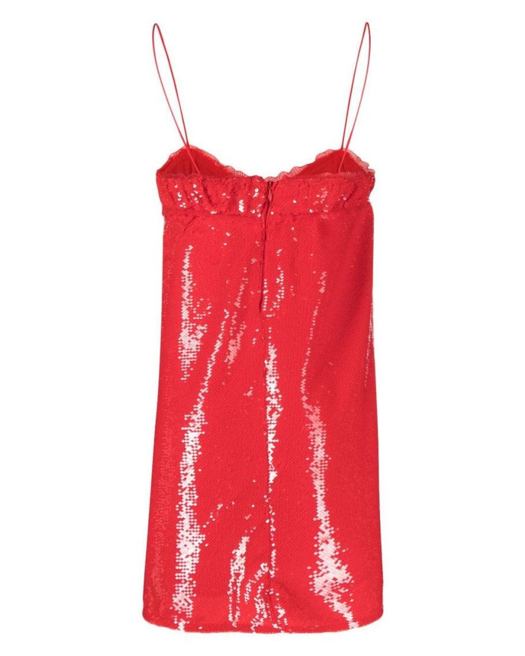 Ganni Red Sequined Mini Dress
