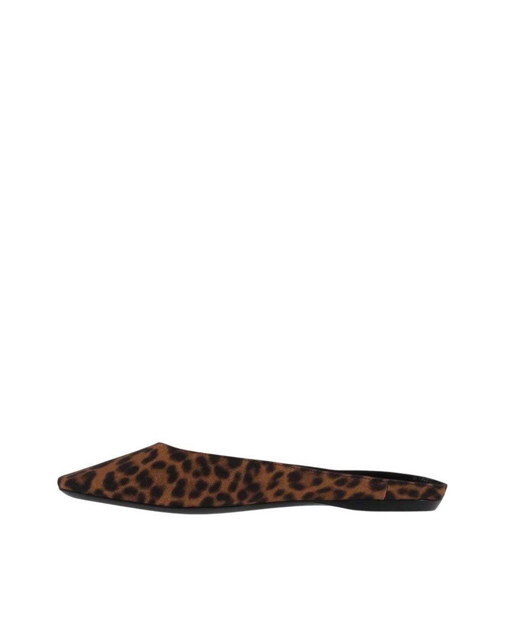 Saint Laurent Brown Slip-On Ballet Flats