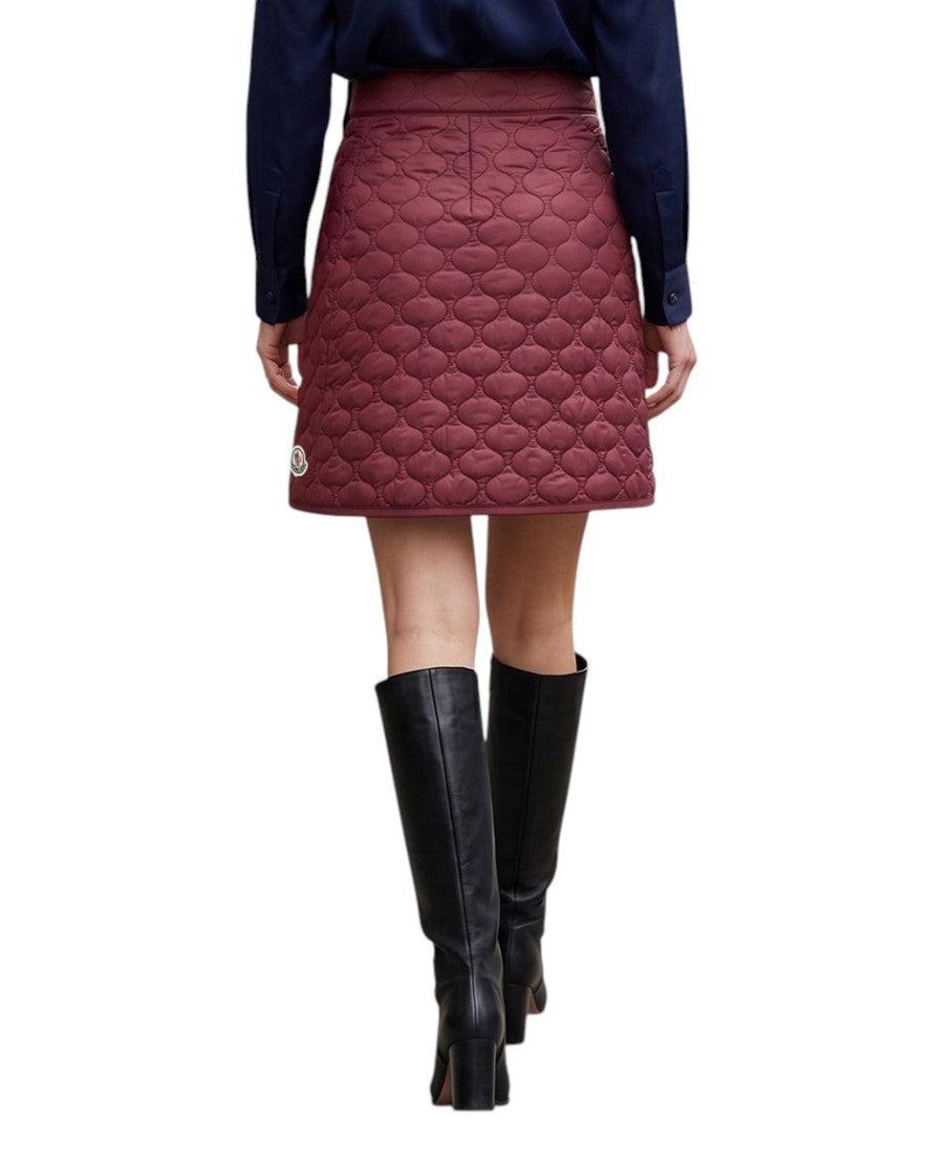 Moncler Red Quilted Mini Skirt