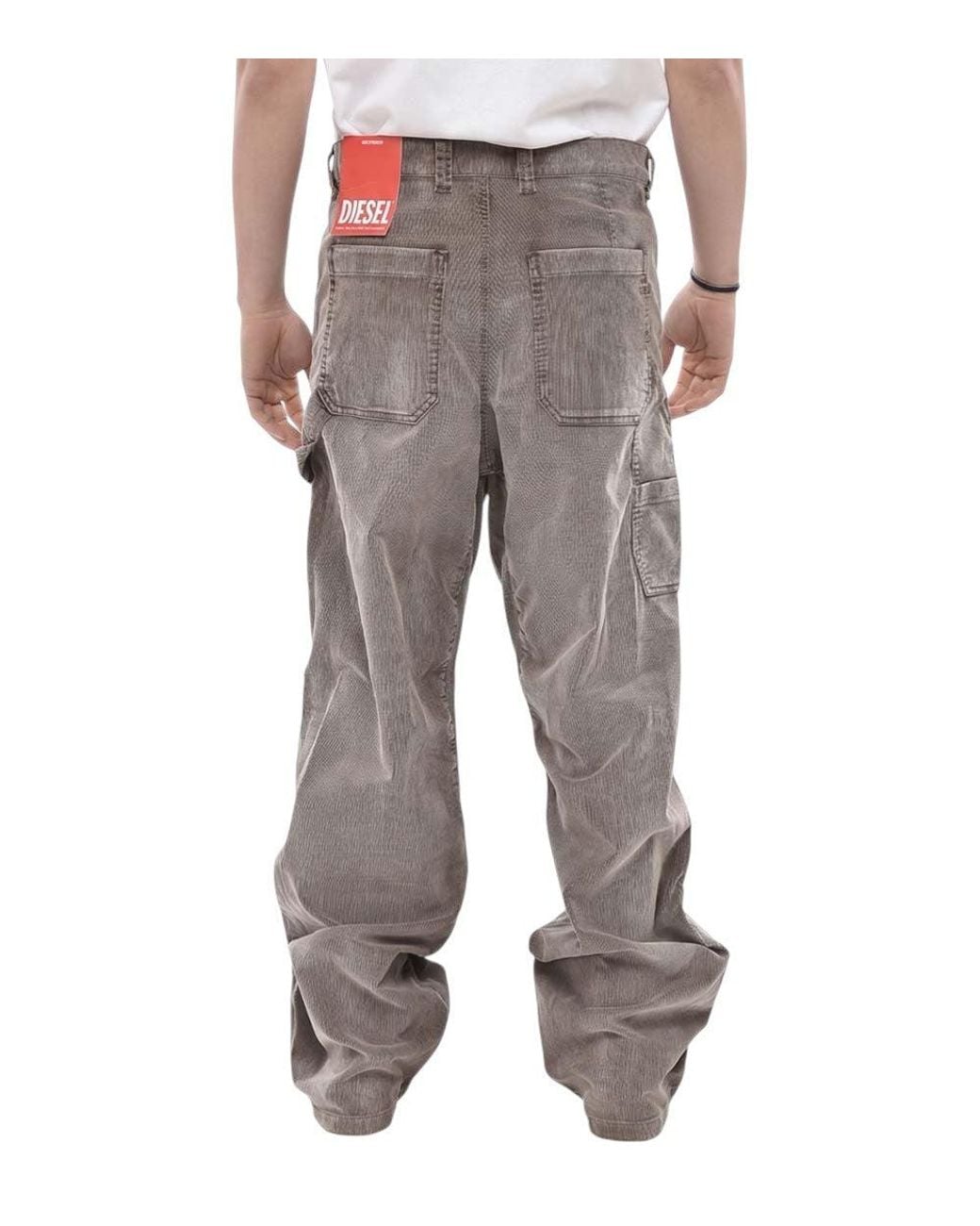 DIESEL Gray Loose Cargo Pants for men
