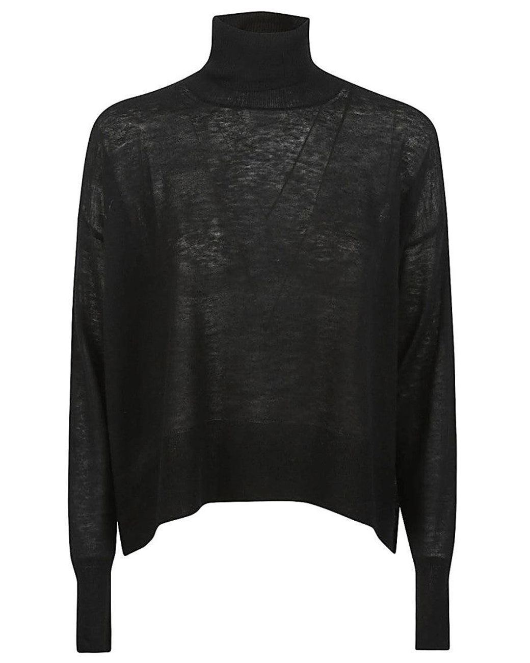 C.t. Plage Black Cashmere High-Neck Sweater