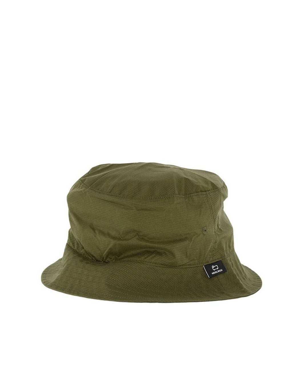 Woolrich Green Solid Bucket Hat for men