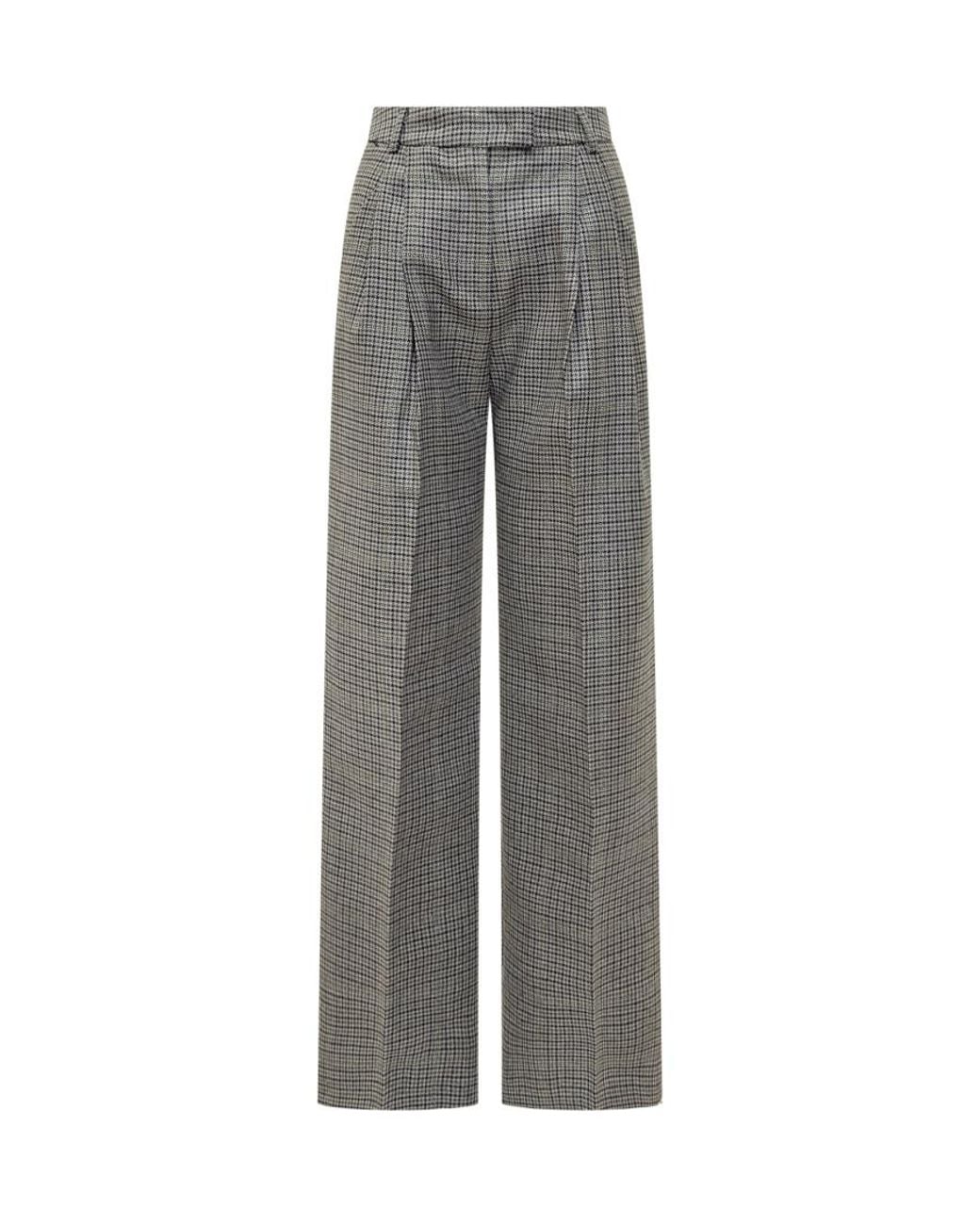 Des Phemmes Gray Tailored Checks Pleated Pants