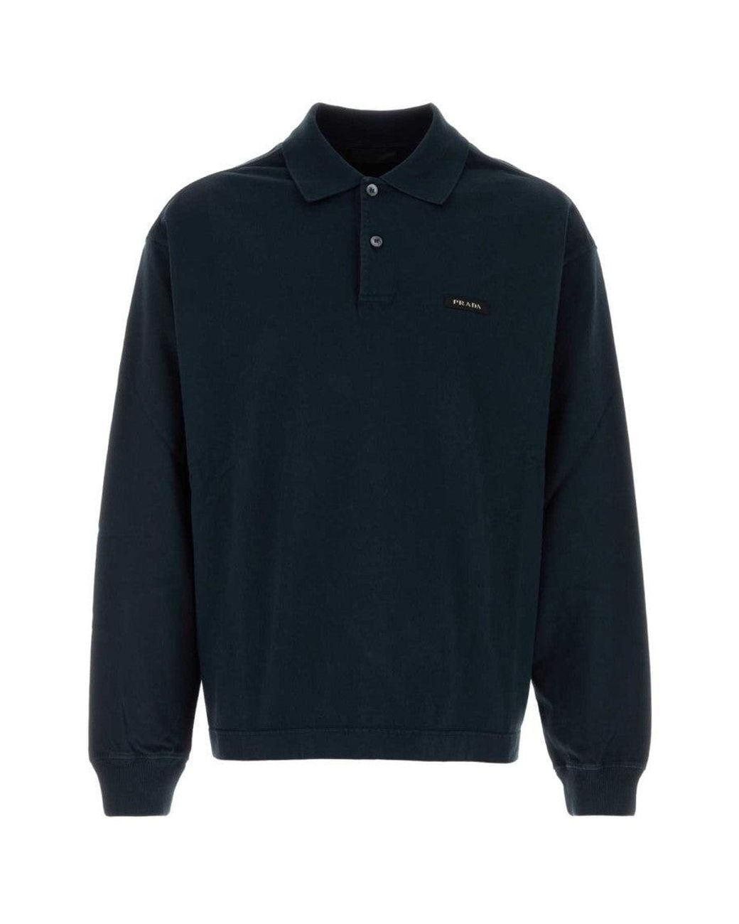 Prada Blue Dark Logo Polo for men