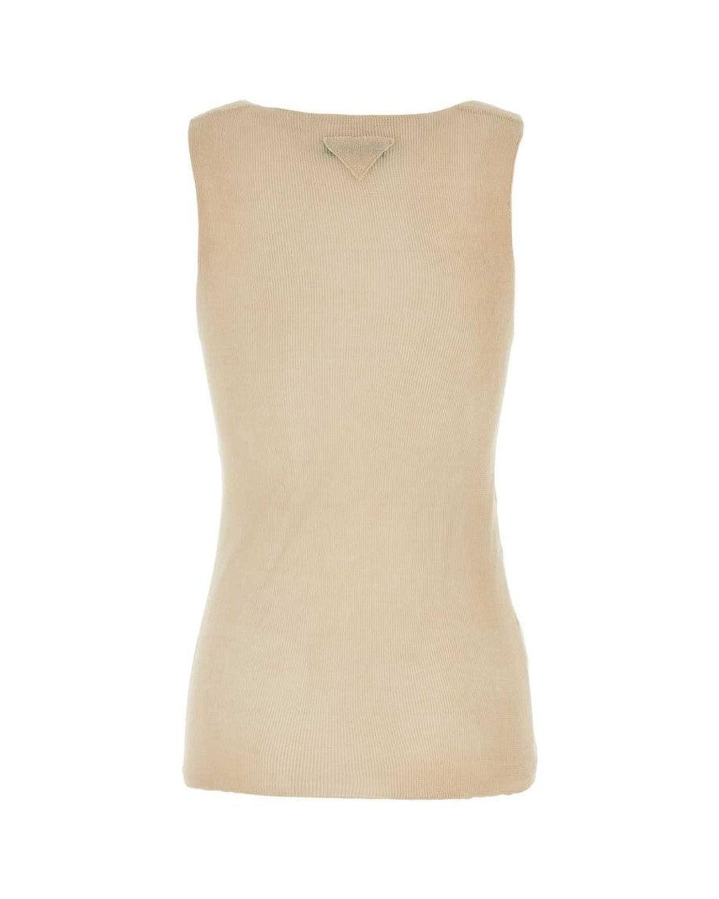 Prada Natural Sand Cotton Tank Top