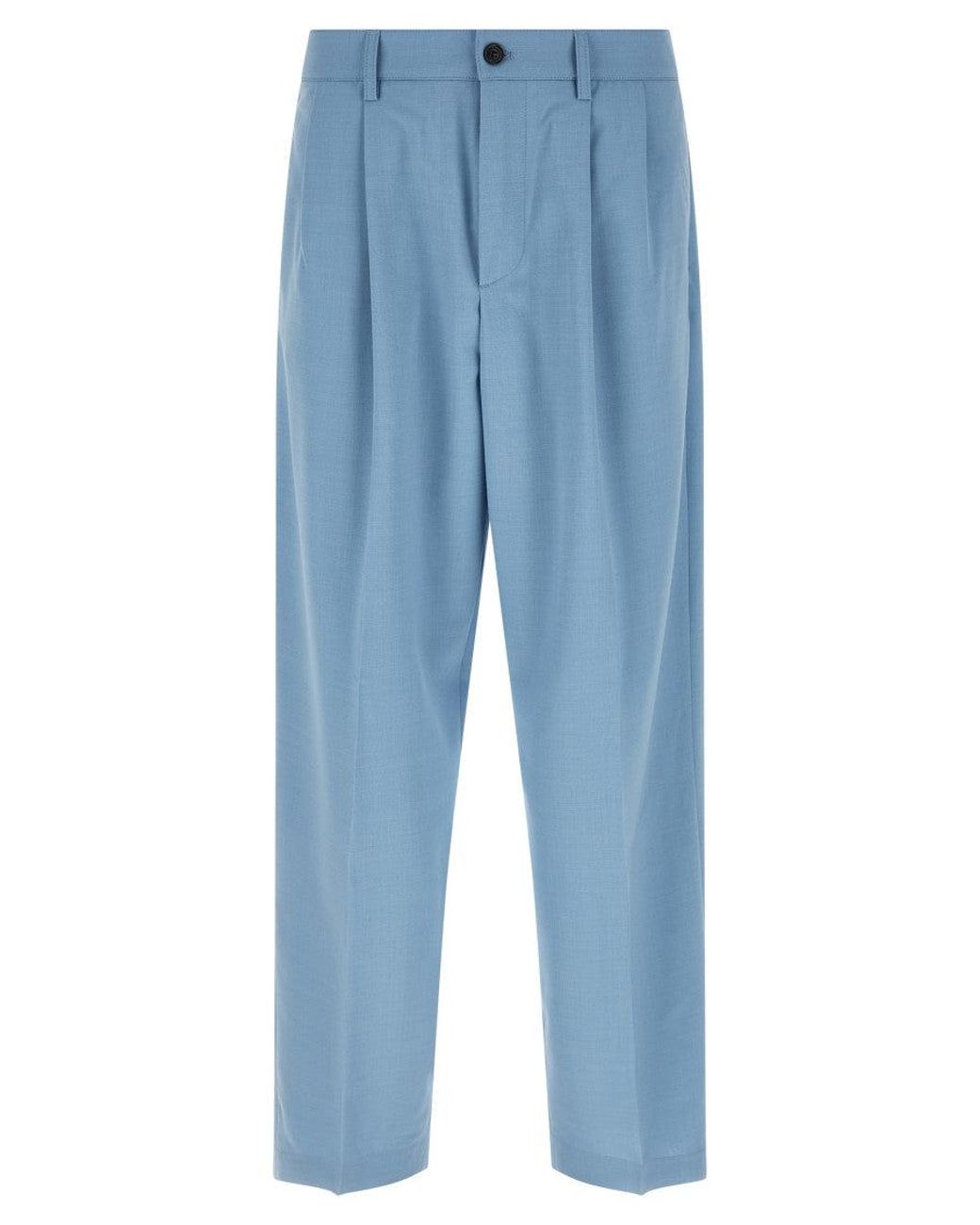 Department 5 Blue Light Loose Pleated Pants for men