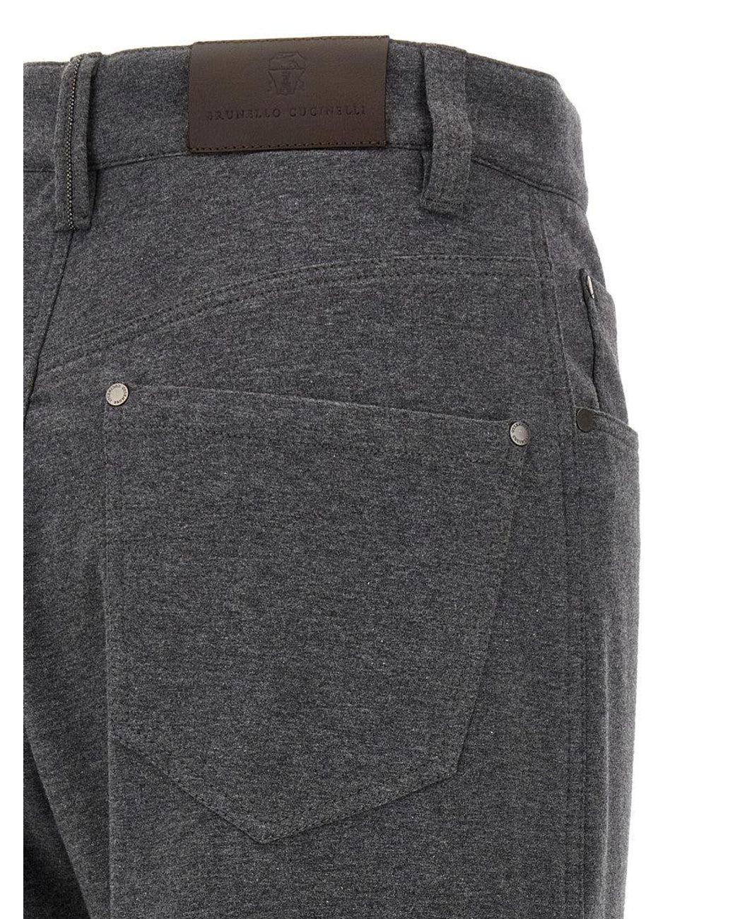 Brunello Cucinelli Gray Cotton Trousers